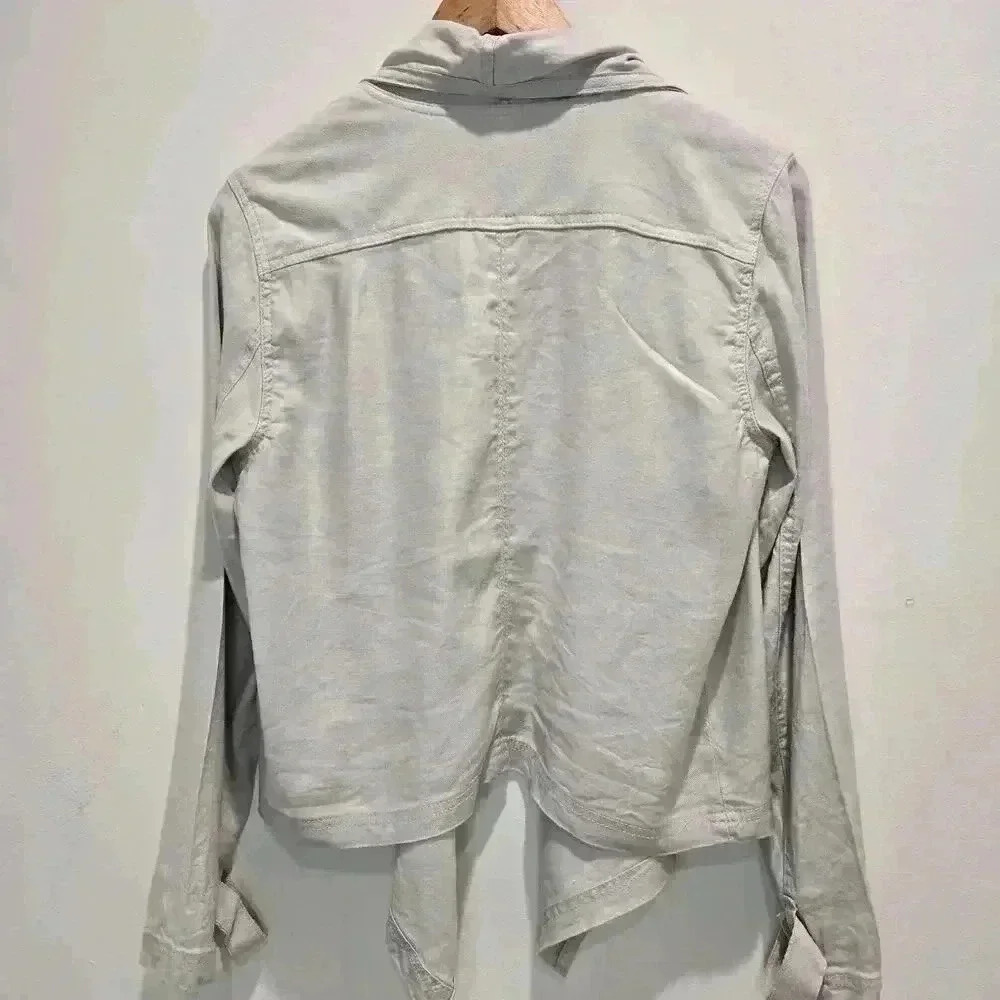 Anthropologie Gulliver Draped Women's S Bomber Jacket Faux Suede Trim - Picture 6 of 13